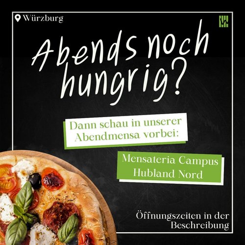 Na, ab und zu kommt der Hunger schon während der Nachmittagsvorlesungen?Schau doch in unserer Abendmensa vorbei! 🍝🤗ℹ️...